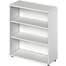 Open opzetkast TETRIS WOOD - B 1000 x D 421 x H 1160 mm - 3 OH - met glijders - lichtgrijs - ons merk Schäfer Shop Genius