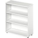 Open opzetkast TETRIS WOOD - B 1000 x D 421 x H 1160 mm - 3 OH - met glijders - wit - ons merk Schäfer Shop Genius
