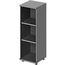 Open opzetkast TETRIS WOOD - B 400 x D 421 x H 1160 mm - 3 OH - met glijders - grafiet - ons merk Schäfer Shop Genius