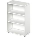 Open opzetkast TETRIS WOOD - B 800 x D 421 x H 1160 mm - 3 OH - met glijders - wit - ons merk Schäfer Shop Genius