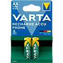Oplaadbare batterijen VARTA PHONE T 398 Micro AAA, voor analoge/digitale telefoons, 2 stuks