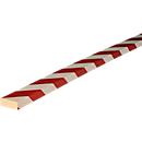 Oppervlaktebescherming type D, 1 m/stuk, wit/rood