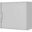 Opzetroldeurkast BARI, 4 legborden, middenwand, slot, H 1057 mm, lichtgrijs