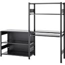 ORDO Home Regalkombination, Grund- und Anbauregal, 6 Fachböden, multifunktional, mobil, B 2070 x T 435 x H 1750 mm, tiefschwarz matt RAL 9005