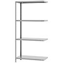 ORDO Schraubanbauregal, 4 Fachböden, Fachlast 125 kg, B 1000 x T 400 x H 1850 mm, verzinkt