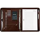 Organisateur à anneaux Massa Alassio, format A4, similicuir, avec calculatrice, brun