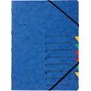 Organisateur Easy PAGNA, format A4, fermeture élastique, 7 compartiments, bleu