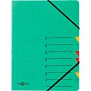 Organisateur Easy PAGNA, format A4, fermeture élastique, 7 compartiments, vert