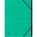 Organisateur FALKEN, format A4, fermeture élastique, carton, 7 compartiments, vert
