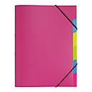 Organisateur Funky School PAGNA, fermeture élastique, 5 compartiments, PP, rose foncé
