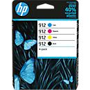 Original HP Ink Cartridges 912 CMYK, Mixpack, cyan, magenta, yellow, black