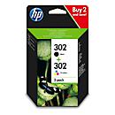 Original HP Tintenpatronen 302 CMYK, Mixpack, schwarz, cyan, magenta, gelb