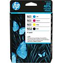 Originele HP inktcartridges 950/951 CMYK, Mixpack, cyaan, magenta, geel, zwart
