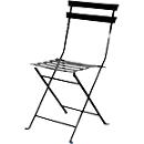 Outdoor-Klappstuhl meet® by Paperflow EDEN, ohne Armlehnen, UV-behandelt, B 380 x T 335 x H 440 mm, Stahl verzinkt, schwarz-schwarz, 2 Stück