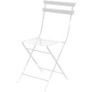 Outdoor klapstoel meet® van Paperflow EDEN, zonder armleuningen, UV-behandeld, B 380 x D 335 x H 440 mm, gegalvaniseerd staal, wit-wit, 2 stuks