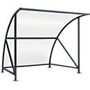 Outdoor shelter system Bamberg model, transparent, W 2040 mm, anthracite grey RAL 7016