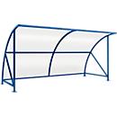 Outdoor shelter system Bamberg model, transparent, W 4080 mm, gentian blue RAL 5010