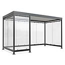 Outdoor shelter system Köln K4 c/b, fully assembled, anthracite grey