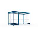 Outdoor shelter system Köln K4 c/b, fully assembled, gentian blue