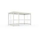 Outdoor shelter system Köln K4 c/b, fully assembled, grey white