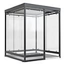 Outdoor shelter system WSM Köln K2 c/b, W 2165 x D 2165 x H 2510 mm, fully assembled, anthracite grey RAL 7016