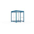 Outdoor shelter system WSM Köln K2 c/b, W 2165 x D 2165 x H 2510 mm, fully assembled, gentian blue RAL 5010
