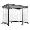 Outdoor shelter system WSM Köln K3 c/b, W 3180 x D 2165 x H 2510 mm, assembly kit, anthracite grey RAL 7016