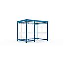 Outdoor shelter system WSM Köln K3 c/b, W 3180 x D 2165 x H 2510 mm, assembly kit, grey white RAL 9002