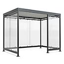 Outdoor shelter system WSM Köln K3 c/b, W 3180 x D 2165 x H 2510 mm, fully assembled, anthracite grey RAL 7016