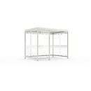 Outdoor shelter system WSM Köln K3 c/b, W 3180 x D 2165 x H 2510 mm, fully assembled, grey white RAL 9002