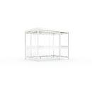 Outdoor shelter system WSM Köln K3 d/b, W 3180 x D 2165 x H 2510 mm, assembly kit, traffic white RAL 9016