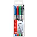 Overhead marker OHPen universal, niet-permanent - in etui met 4 stuks, 0,7 mm