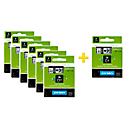 Pack éco. cassettes de ruban pour titreuses 40913 DYMO®, 9 mm de largeur, blanc/noir, 6 + 1 GRATUIT