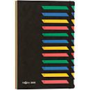 PAGNA desk organiser, for DIN A4, A-Z, 12 compartments, cardboard, black