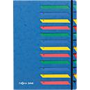PAGNA desk organiser, for DIN A4, A-Z, 12 compartments, cardboard, blue