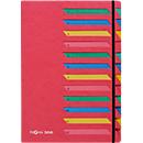 PAGNA desk organiser, for DIN A4, A-Z, 12 compartments, cardboard, red