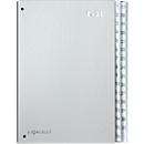 PAGNA desk organiser Silver, for DIN A4, 1 - 31, 32 tab dividers, silver metallic