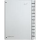PAGNA desk organiser Silver, for DIN A4, A - Z, 24 compartments, silver metallic