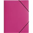 Pagna folder with 3 flaps and elastic band, A4, PP, dark pink