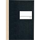 PAGNA Geschäftsbuch Classica, A5, 96 karierte Blatt, Papiereinband mit Leinenstruktur, Geweberücken, Beschriftungsetikett, schwarz