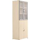 PALENQUE combination cabinet, 6 AA, glass/wooden doors, W 800 x D 420 x H 2160 mm, maple