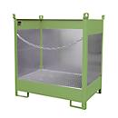 Palette à fûts Bauer FSP-2 G, panneau de protection anti-éclaboussures trilatéral, capacité 2 fûts de 200 L, vert