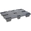 Palette plastique gerbable et réutilisable KIGAnesto®, 8 kg, plateau fermé, jusqu'à 3500 kg, gerbable, 100% matière recyclée, avec rebord, anthracite