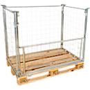 Palettenaufsatzrahmen, für Europaletten, Nutzlast bis 800 kg, Öffnungsklappe, stapelbar, B 1200 x T 800 x H 1000 mm, Stahl, galvanisch blau verzinkt