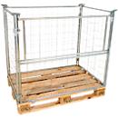 Palettenaufsatzrahmen, für Europaletten, Nutzlast bis 800 kg, Öffnungsklappe, stapelbar, B 1200 x T 800 x H 1200 mm, Stahl, galvanisch blau verzinkt
