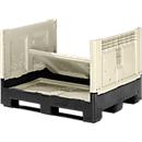 Pallet box with legs, foldable, 695 l