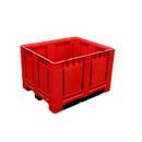 Palletbox Big Box 680 l, B 1200 x D 1000 x H 790 mm, gesloten, rood, 3 lopers