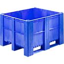 Palletbox, gesloten, 620 l, blauw