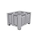 Palletcontainer Big Box FP-FBO1210, 680 l, B 1200 x D 1000 x H 790 mm, geperforeerd, zilvergrijs, 4 poten, tot 450 kg