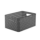 Panier de rangement Rotho COUNTRY, volume 11 l, format A5+, empilable, sans couvercle, L 328 x l 238 x H 160 mm, PP, anthracite